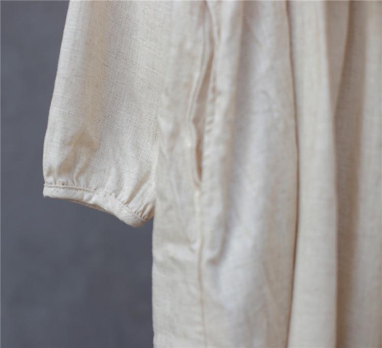 Buddha Trends Dress Empire Waist Cotton Linen Casual Dress | Zen