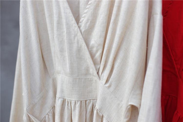 Buddha Trends Dress Empire Waist Cotton Linen Casual Dress | Zen