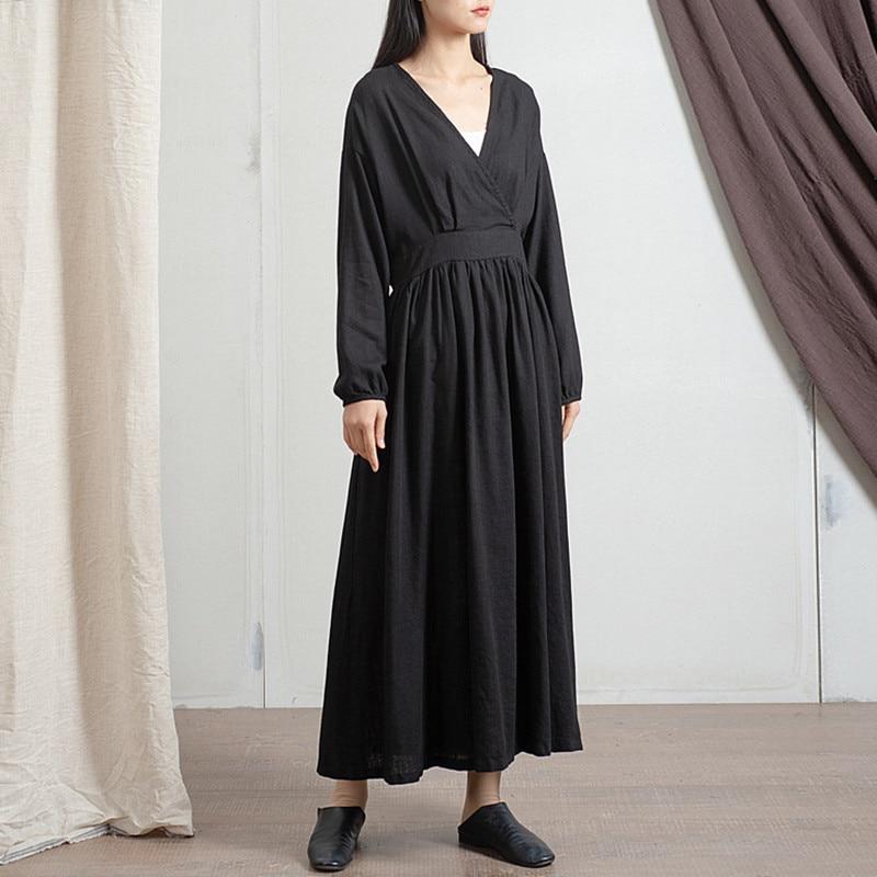 Buddha Trends Dress Empire Waist Cotton Linen Casual Dress | Zen