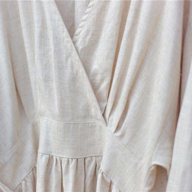 Buddha Trends Dress Empire Waist Cotton Linen Casual Dress | Zen