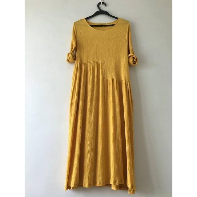 Buddha Trends Dress Gold / S Oversized Long Hippie Dresses