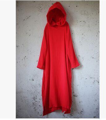 Buddha Trends Dress Hooded Linen Dress | Zen