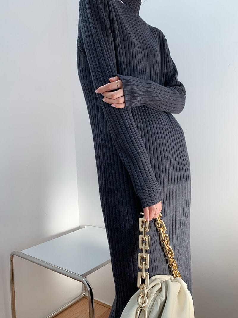 Buddha Trends Dress Jenna Solid Knitted Cotton Dress