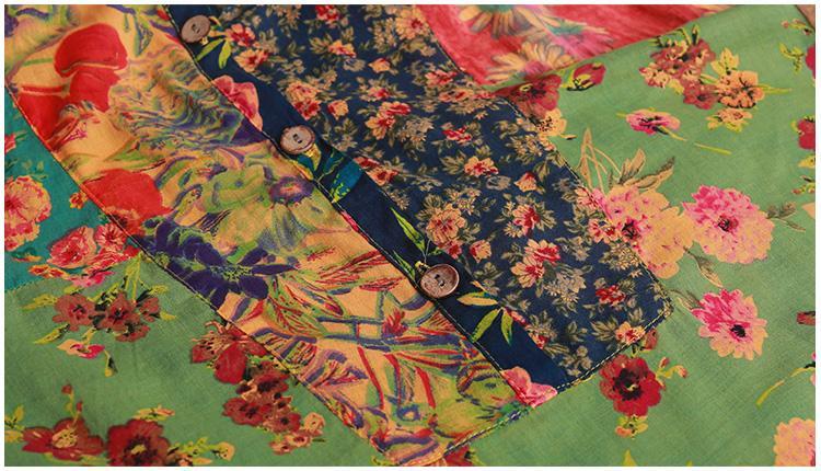 Buddha Trends Dress Multicolor Random Patchwork Hippie Dress