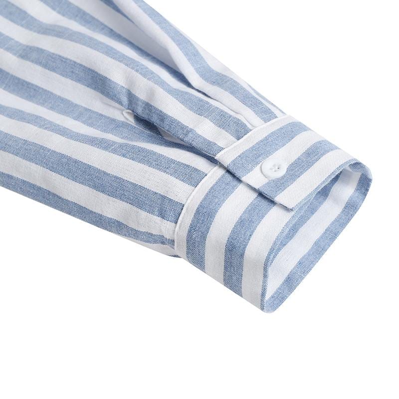 Buddha Trends Dress My Destiny Striped Maxi Shirt Dress