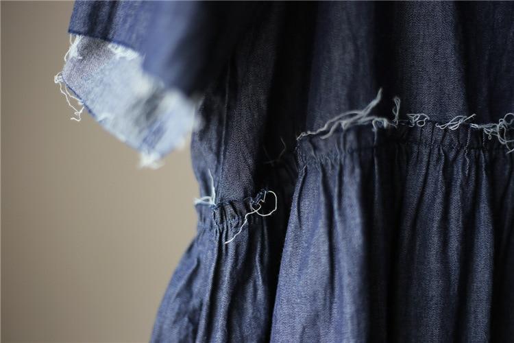 Buddha Trends Dress One Size / Blue Casual Loose Denim Midi Dress