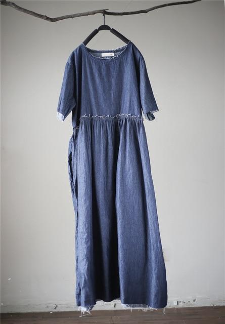 Casual Loose Denim Midi Dress