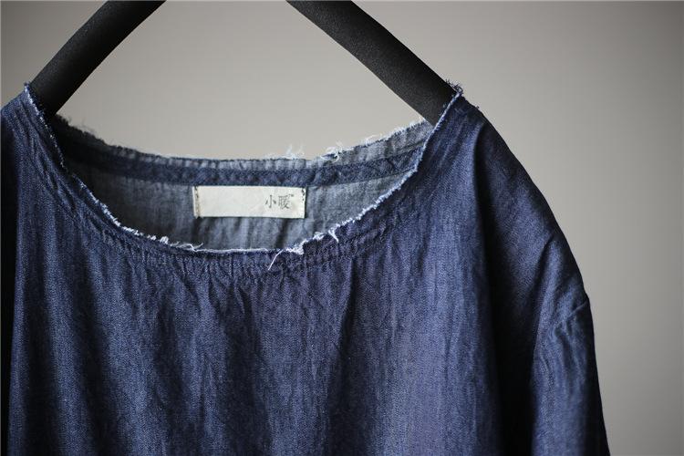 Buddha Trends Dress One Size / Blue Casual Loose Denim Midi Dress