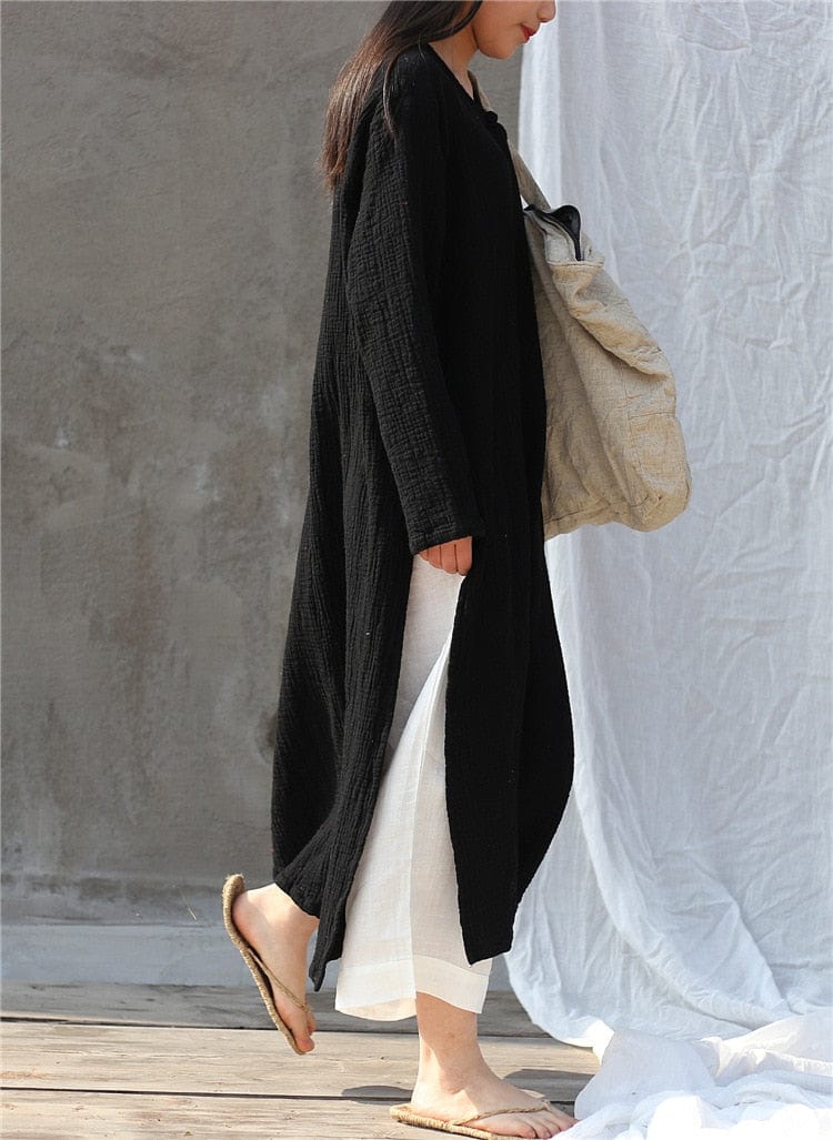Buddha Trends Dress Oversized Linen Maxi Dress | Zen