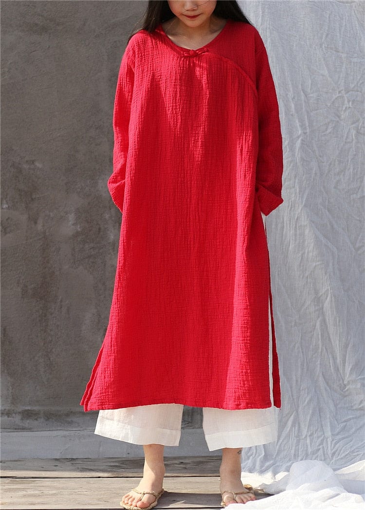 Buddha Trends Dress Oversized Linen Maxi Dress | Zen