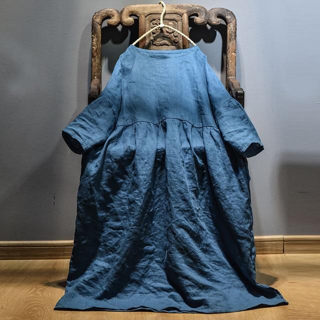 Buddha Trends Dress Oversized Pleated Zen Robe