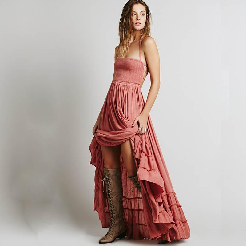 Buddha Trends Dress Pink / M Empire Waist Modern Boho Flowy Sundress