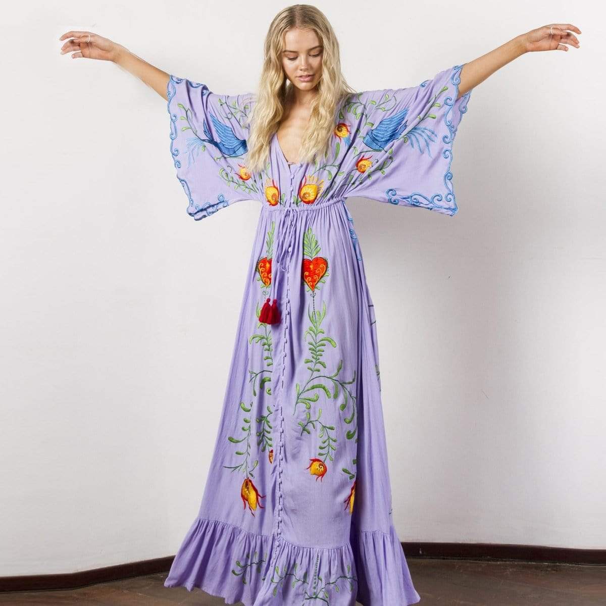 Buddha Trends Dress Purple / L Higher Consciousness Boho Maxi Dress