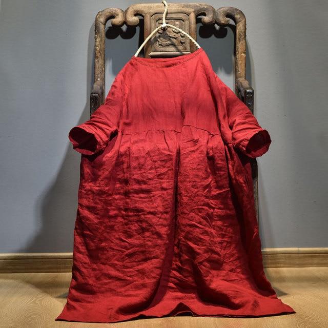 Buddha Trends Dress Red / One Size Oversized Pleated Zen Robe