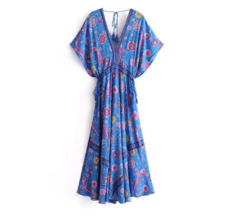 Buddha Trends Dress Starshine Floral Hippie Maxi Dress
