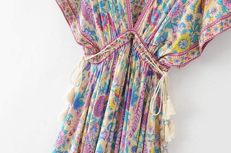 Buddha Trends Dress Starshine Floral Hippie Maxi Dress