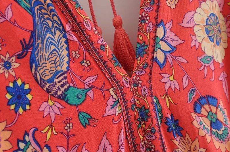 Buddha Trends Dress Starshine Floral Hippie Maxi Dress