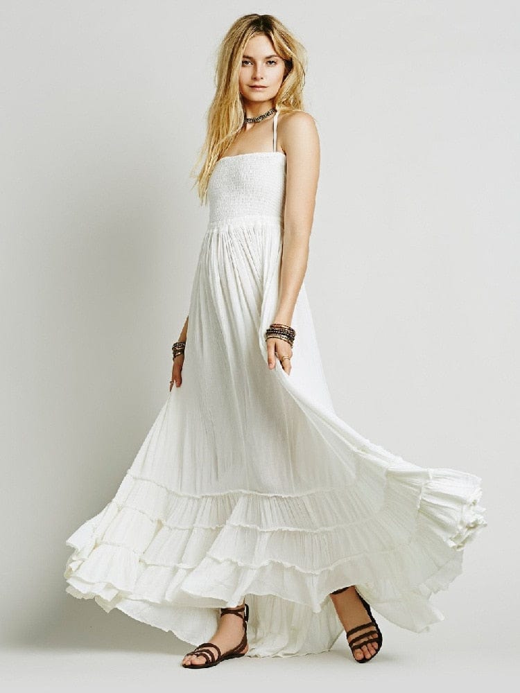 Buddha Trends Dress white / S Empire Waist Modern Boho Flowy Sundress