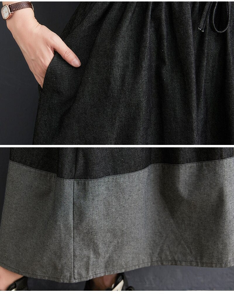 Buddha Trends Dresses Black / One Size Going Off Overall Dress