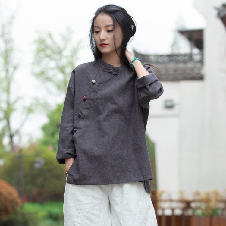 Buddha Trends Fall Linen Shirt | Zen