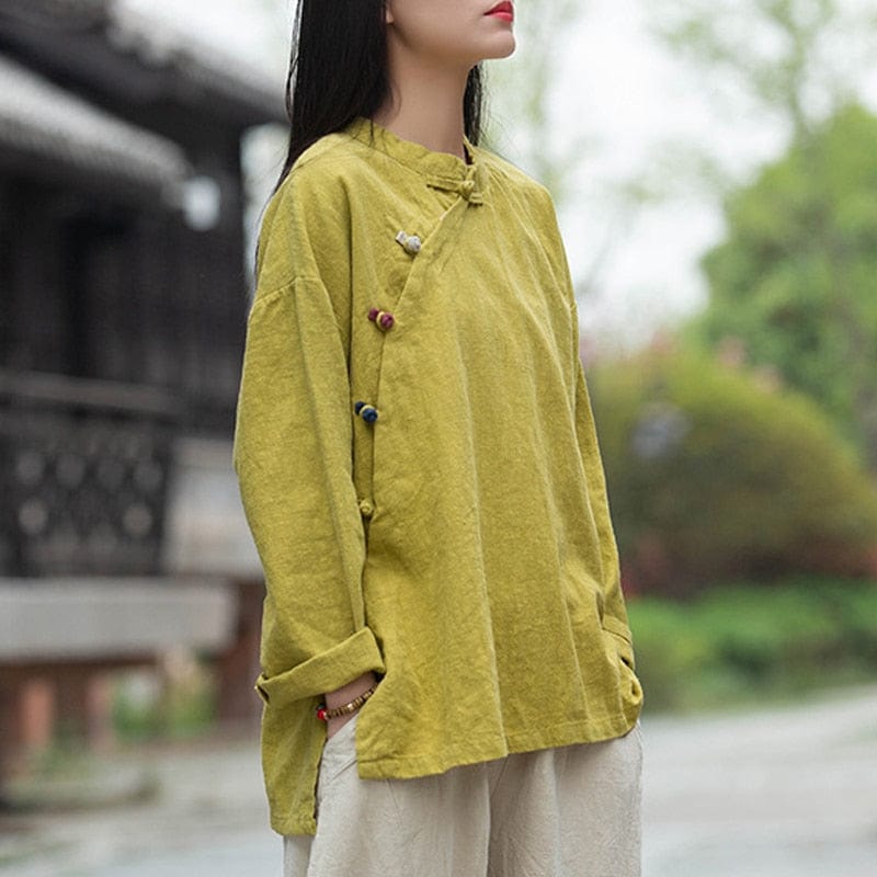 Buddha Trends Fall Linen Shirt | Zen