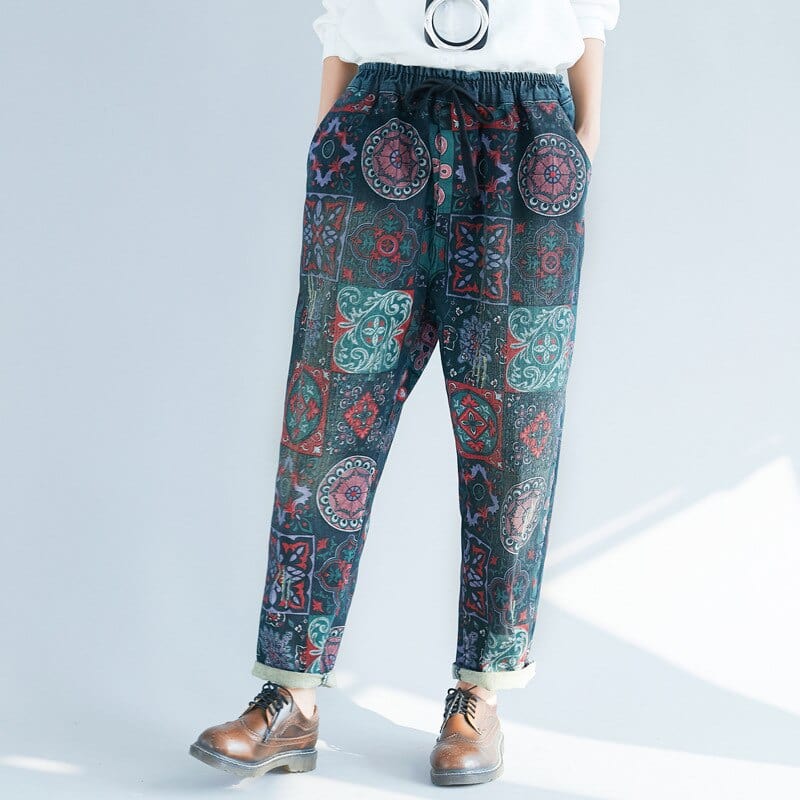 Buddha Trends Gray blue / One Size Retro Hippie Pants