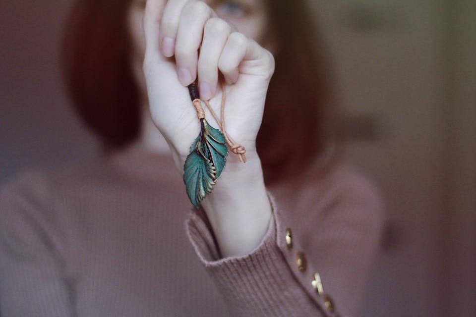 Buddha Trends Green Leaf Necklace