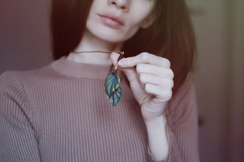 Buddha Trends Green Leaf Necklace