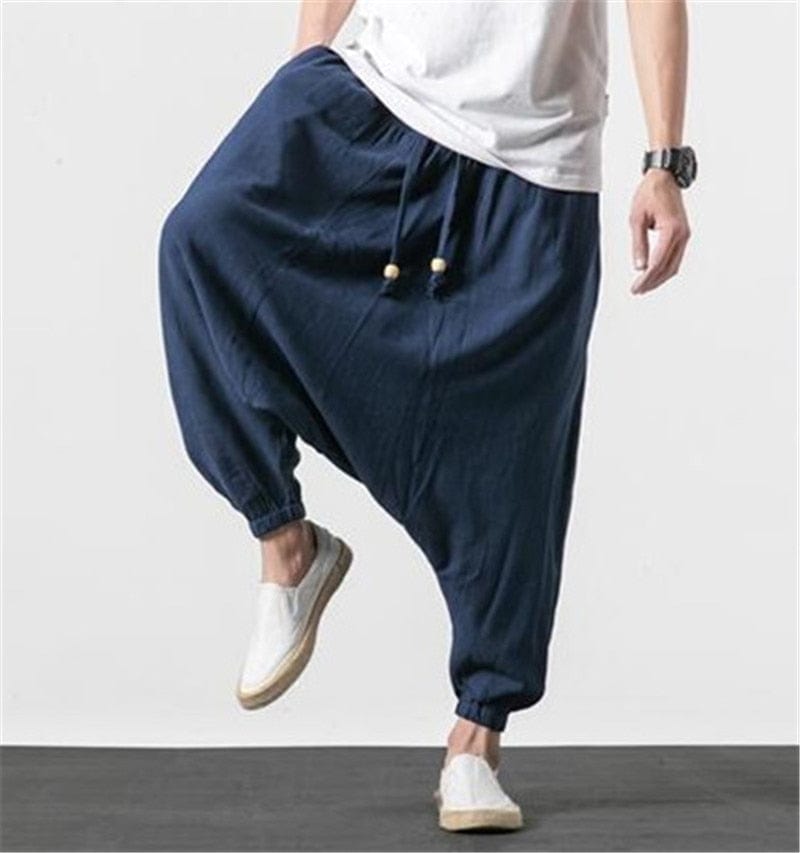 Buddha Trends Harem Pants Cotton and Linen Drop Crotch Harem Pants | Lotus