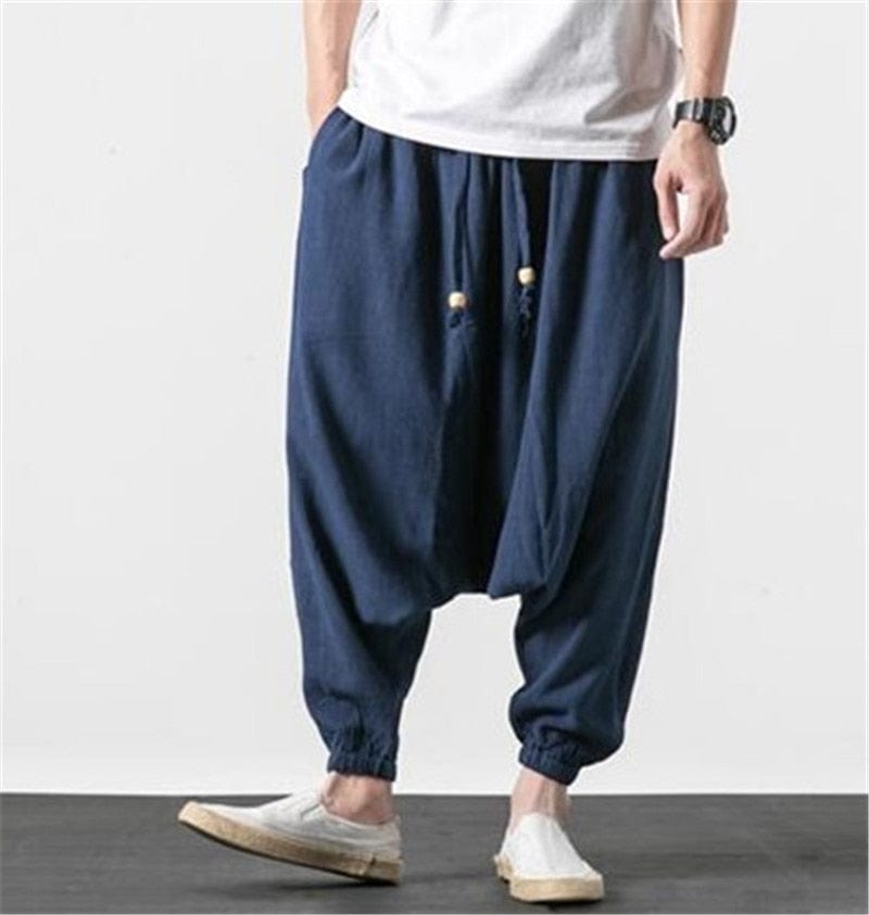 Buddha Trends Harem Pants Cotton and Linen Drop Crotch Harem Pants | Lotus
