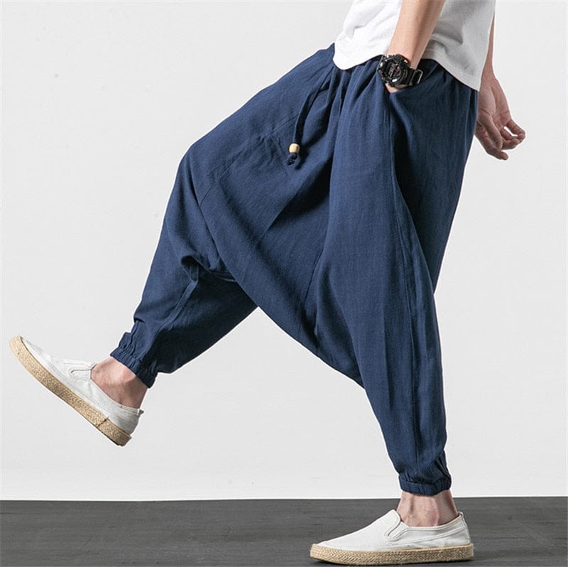Buddha Trends Harem Pants Cotton and Linen Drop Crotch Harem Pants | Lotus