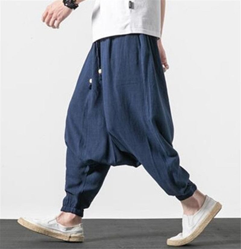 Buddha Trends Harem Pants Cotton and Linen Drop Crotch Harem Pants | Lotus