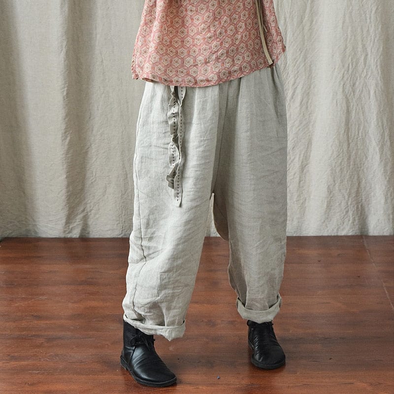 Buddha Trends Harem Pants Loose Cotton and Linen Harem Pants