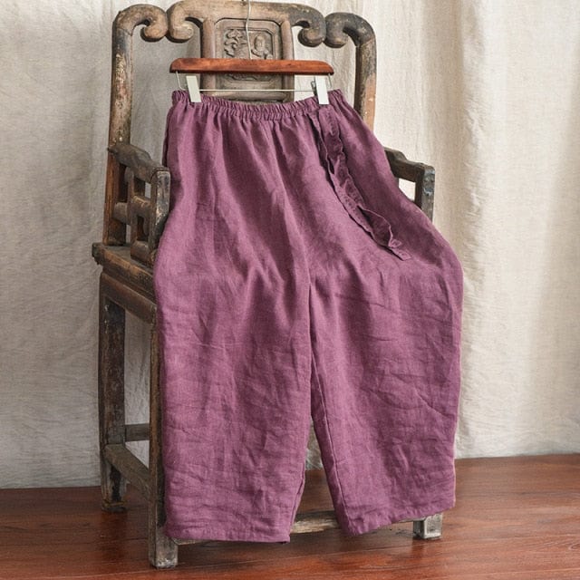 Buddha Trends Harem Pants Purple / One Size Loose Cotton and Linen Harem Pants