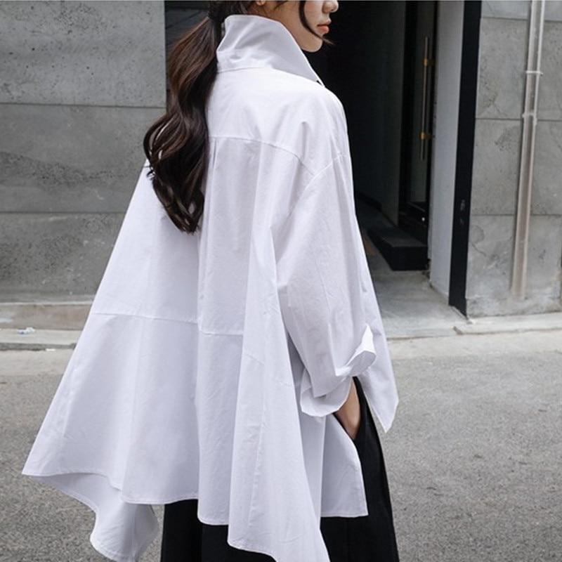 Buddha Trends Irregular Button Down Oversized Shirt
