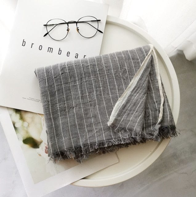 Buddha Trends Light Grey Thin Cotton Shawls