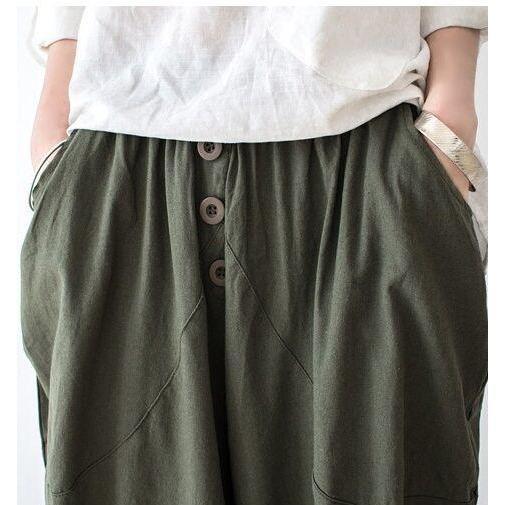 Buddha Trends Loose Linen Trousers
