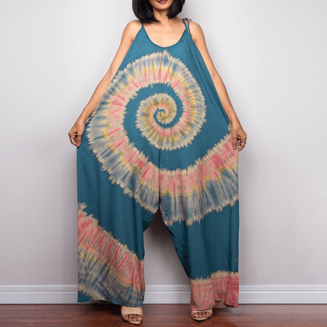 Buddha Trends M / style4 Drawstring Dungaree Overall