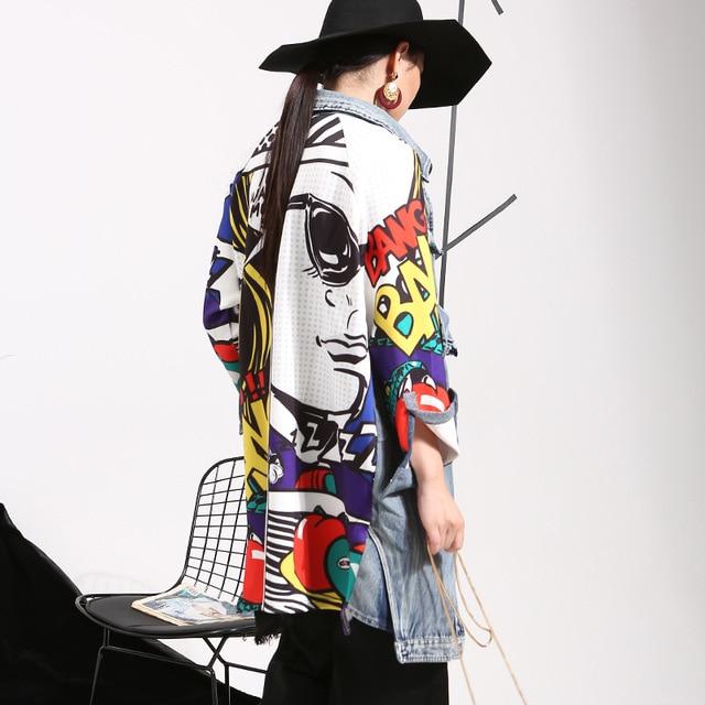 Buddha Trends Millennial Novelty Long Denim Jacket | Millennials
