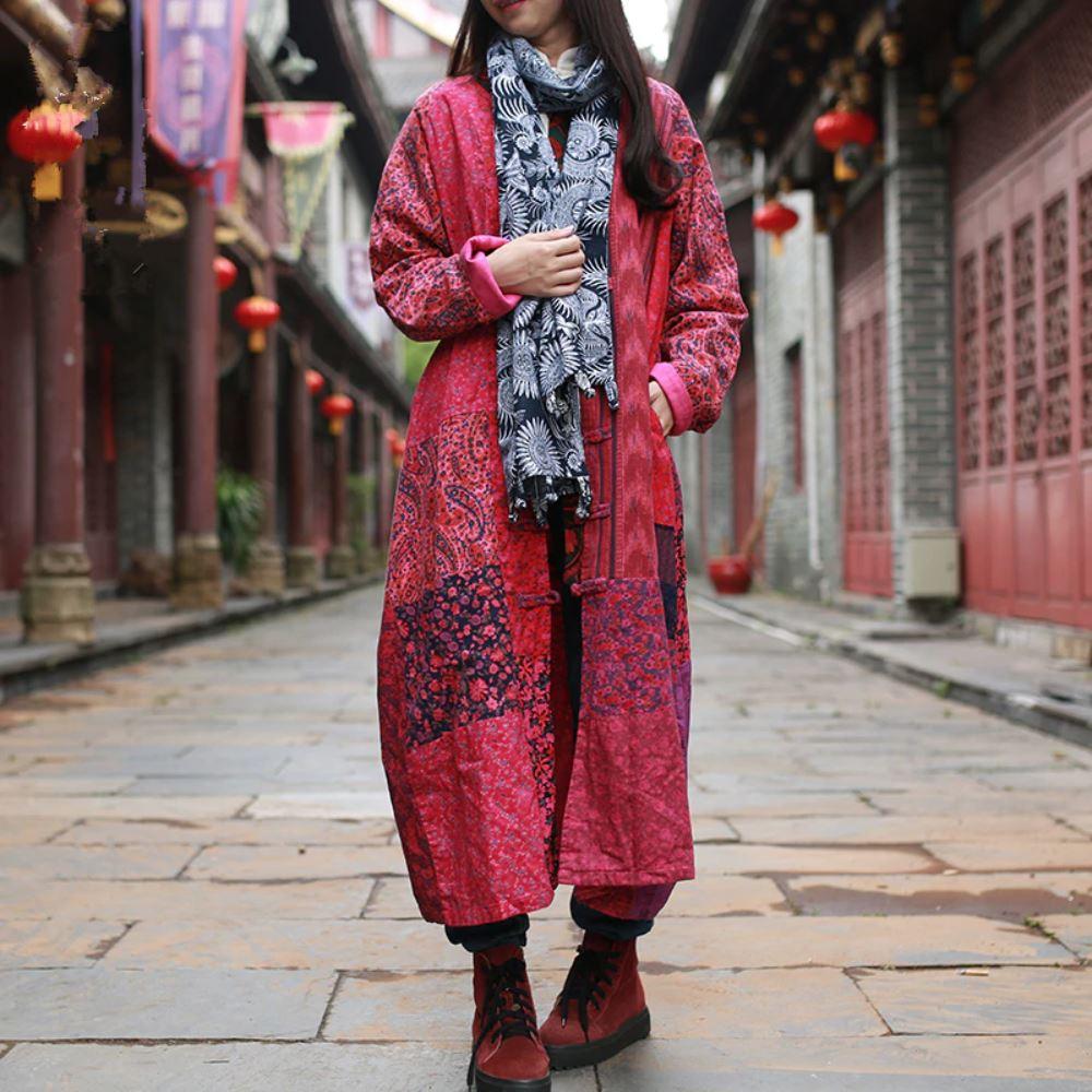 Buddha Trends Multi Rose / One Size Random Patchwork Vintage Hippie Jacket
