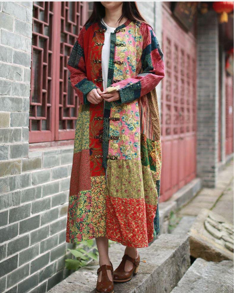 Buddha Trends Multi Yellow / One Size Random Patchwork Vintage Hippie Jacket