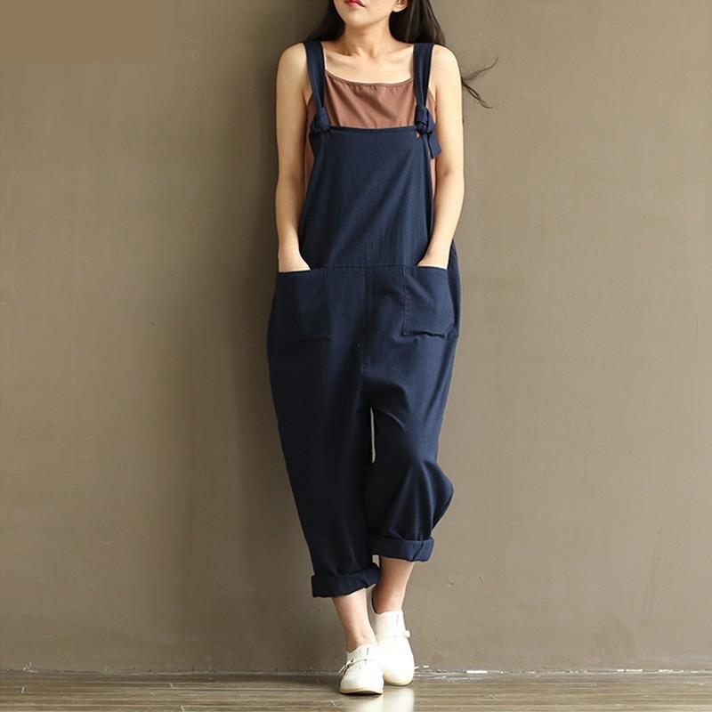 Buddha Trends Navy Blue / S Plus Size 90s Overalls for women