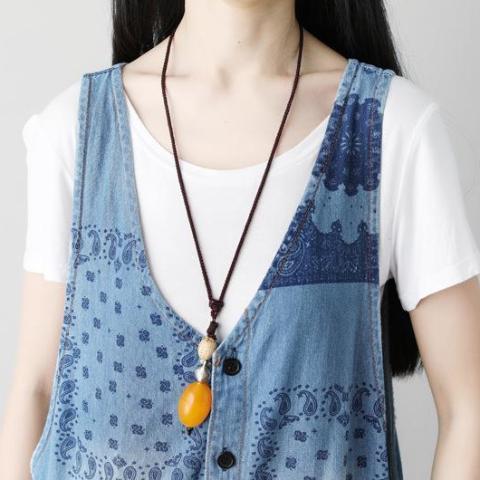 Buddha Trends One Size / Blue Mandala Denim Overall