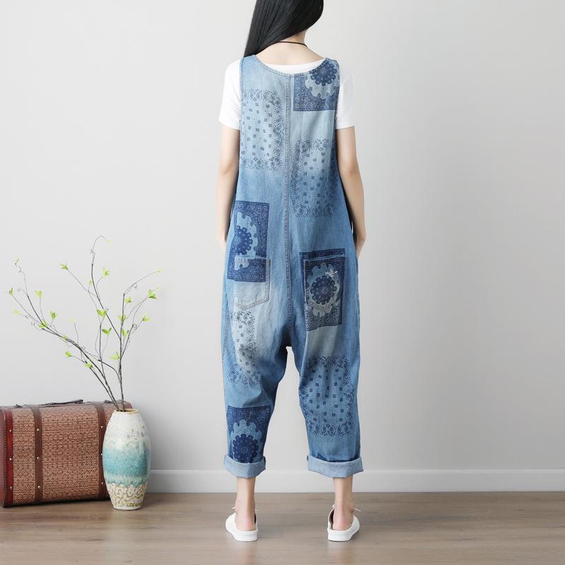 Buddha Trends One Size / Blue Mandala Denim Overall