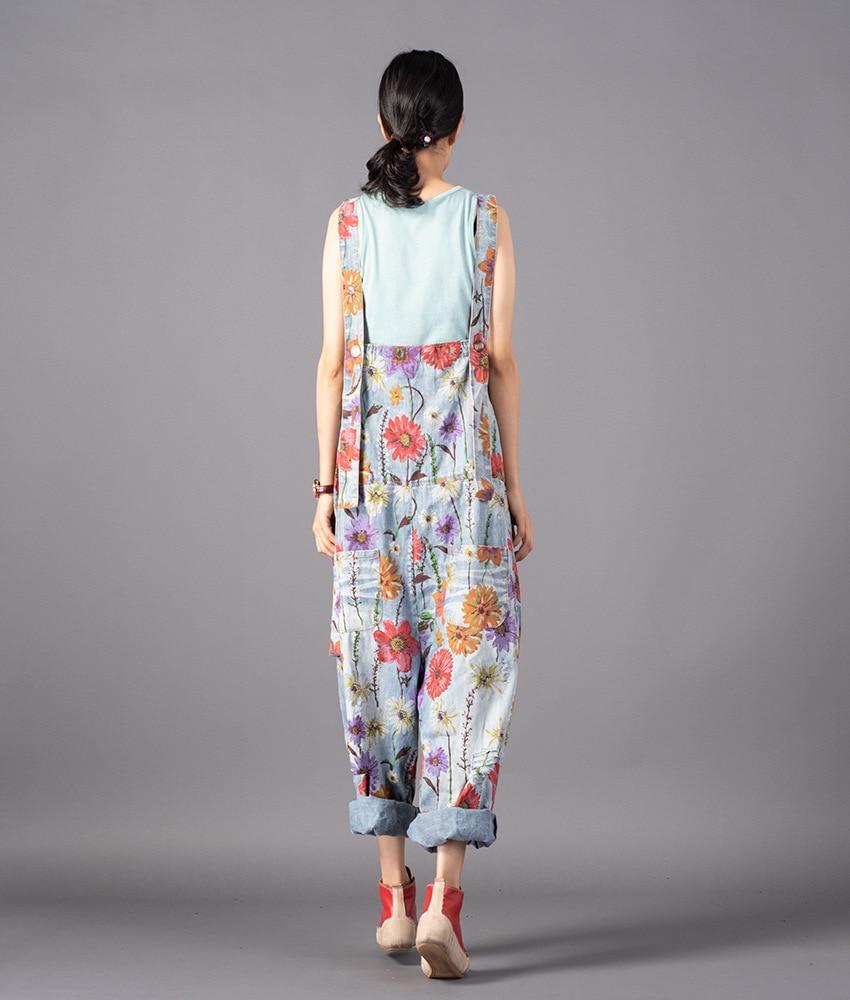 Buddha Trends One Size Free People Floral Denim Overall