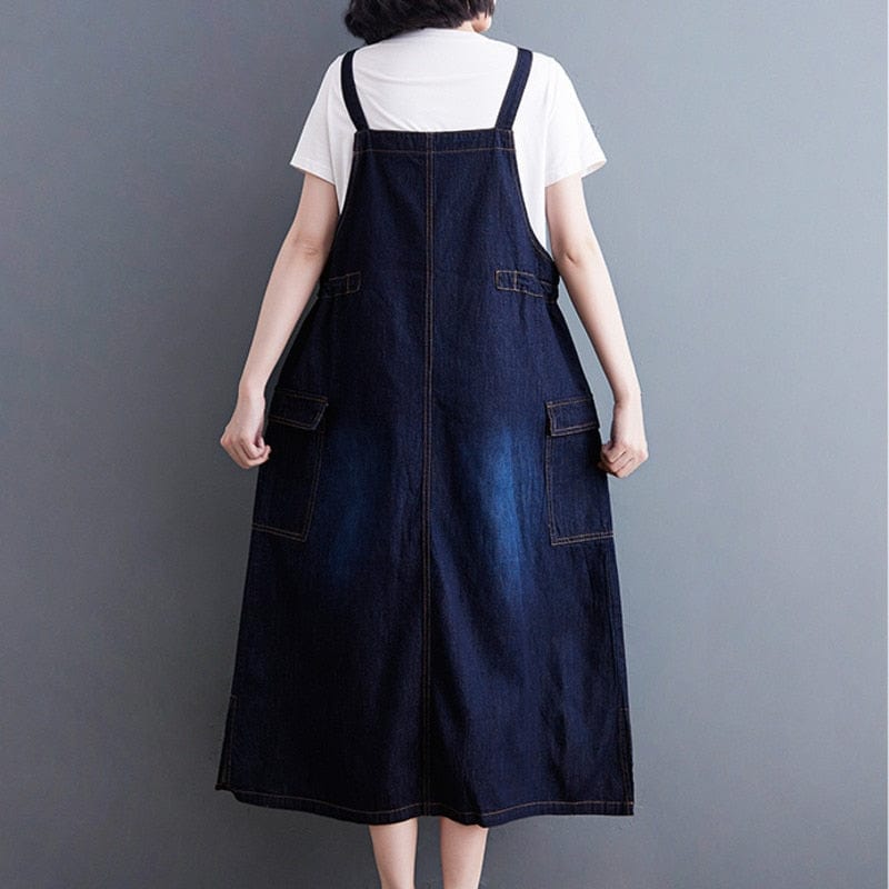 Buddha Trends overall dress Daniella Oversized Denim Overall Dress