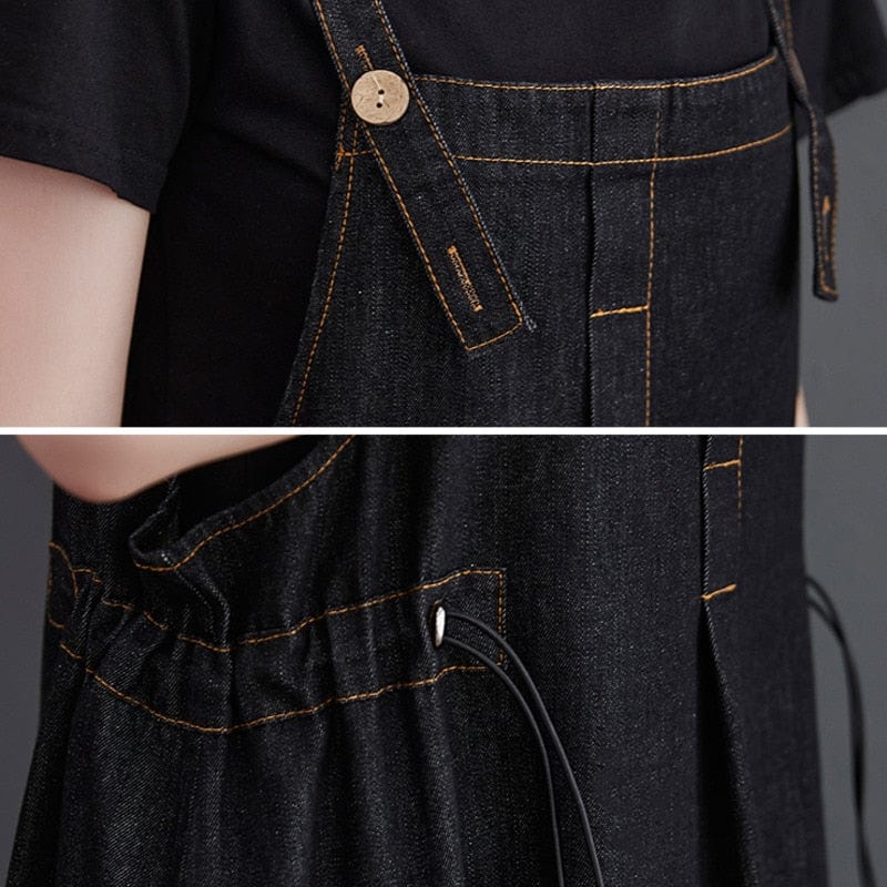 Buddha Trends overall dress Daniella Oversized Denim Overall Dress