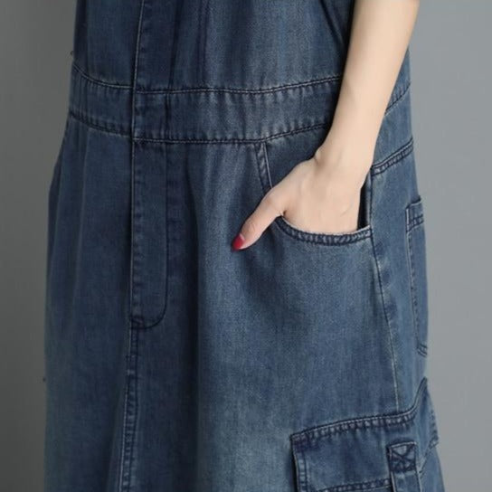 Buddha Trends overall dress On Time Denim Overall Dress