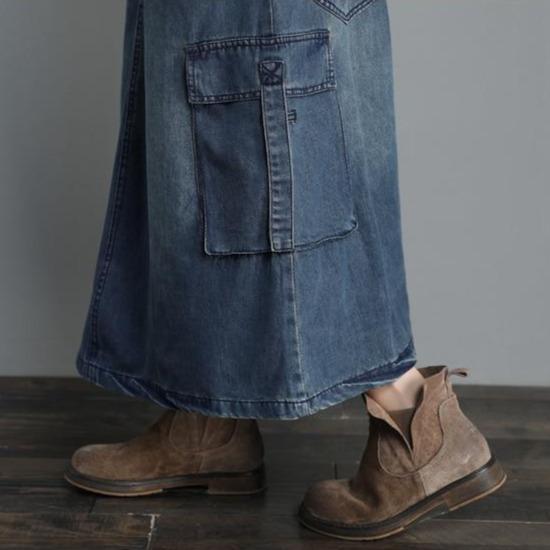 Buddha Trends overall dress On Time Denim Overall Dress