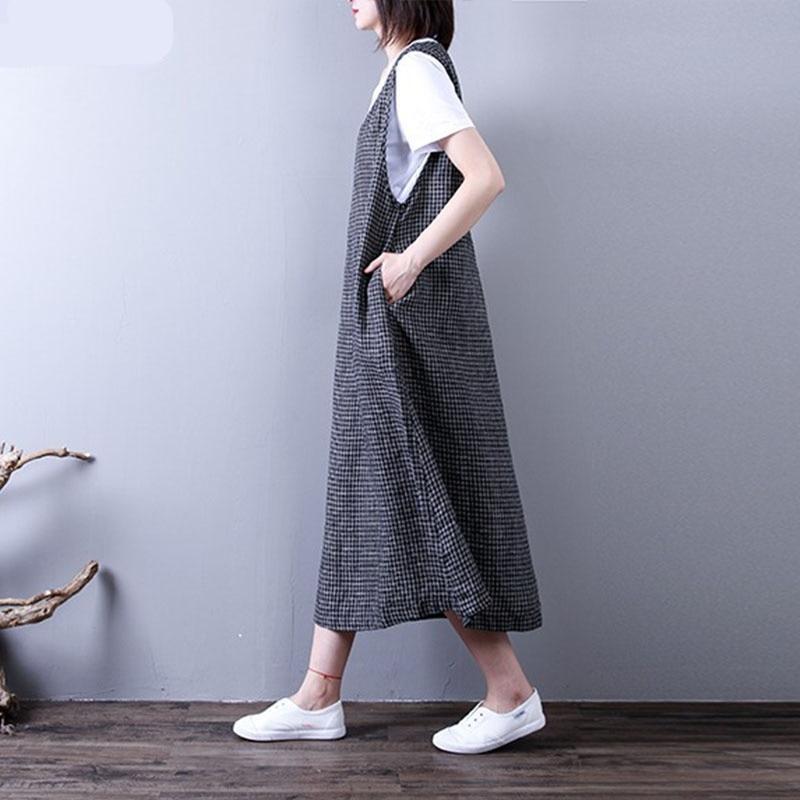 Buddha Trends overall dress Plus Size Plaid Overall Dress